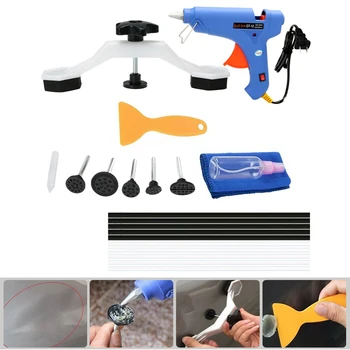 

Paintless Dent Repair Tools Kit Bridge Dent Puller Removal Tool with Glue Gun Glue Sticks for Auto Body Motorcycle Refrigerator