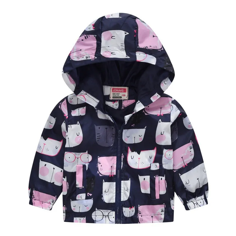 Осенняя куртка для маленьких мальчиков; Черная ветровка на молнии с динозавром из мультфильма; водонепроницаемая верхняя одежда с капюшоном для девочек; одежда для детей - Цвет: 14