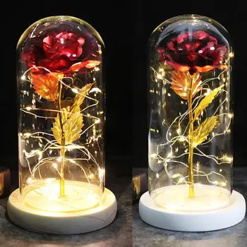 

Galaxy Rose Flowers Creative Golden Rose Eternelle Rainbow Beauty and The Beast Rose Mother's Valentine's Day Gift Deco