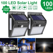 Goodland наружный светильник ing 100 светодиодный настенный светильник на солнечной батарее водонепроницаемый уличный светодиодный светильник с датчиком движения PIR наружный светильник для улицы