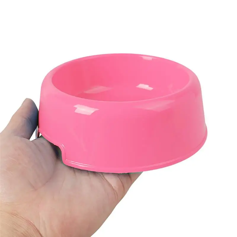 1Pc High Quality Solid Color Pet Bowls Candy-Colored Lightweight Plastic Single Bowl Small Dog Cat Pet Bowl Pet Feeding Supplies