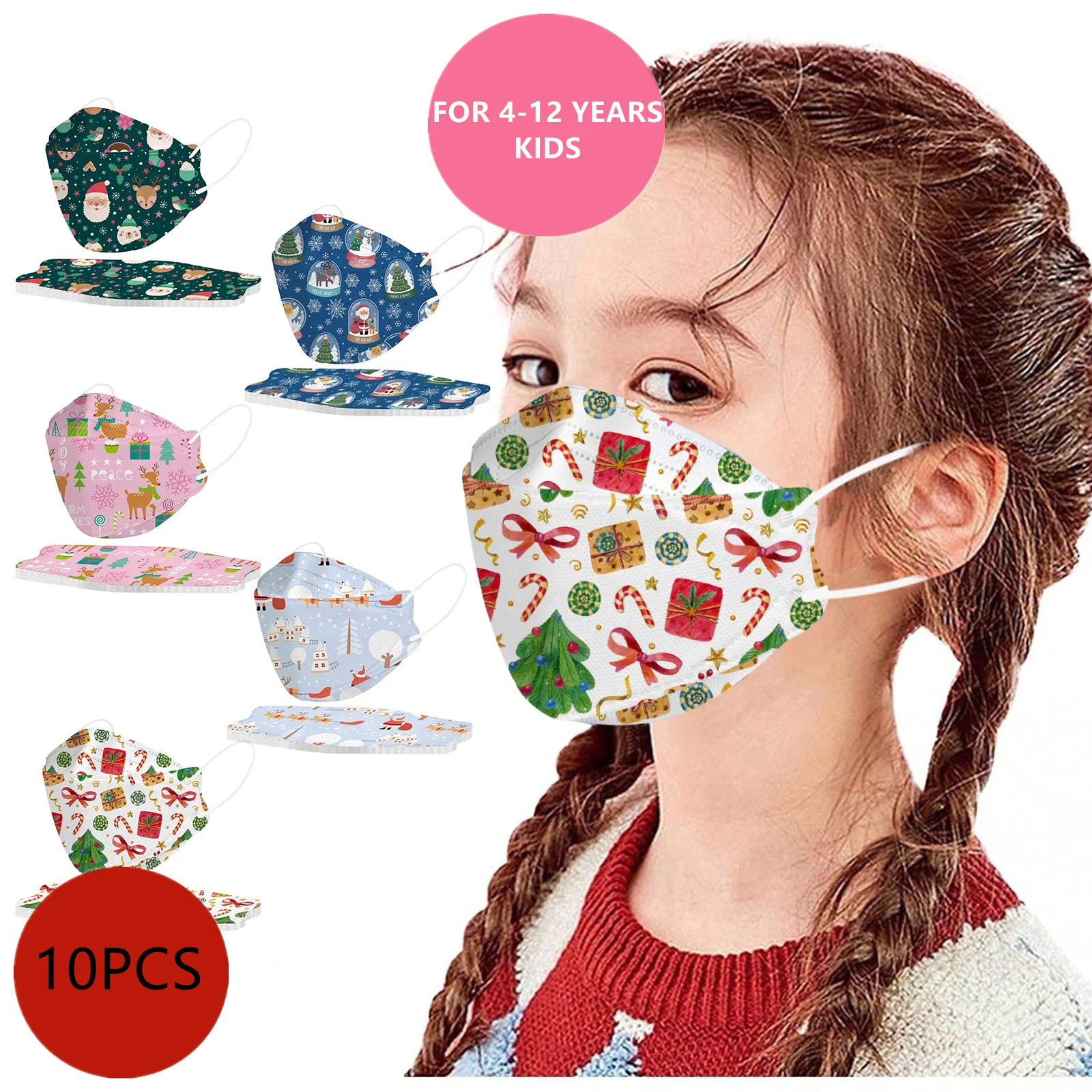Одноразовая маска для детей Рождественская Детская одноразовая лица девочек