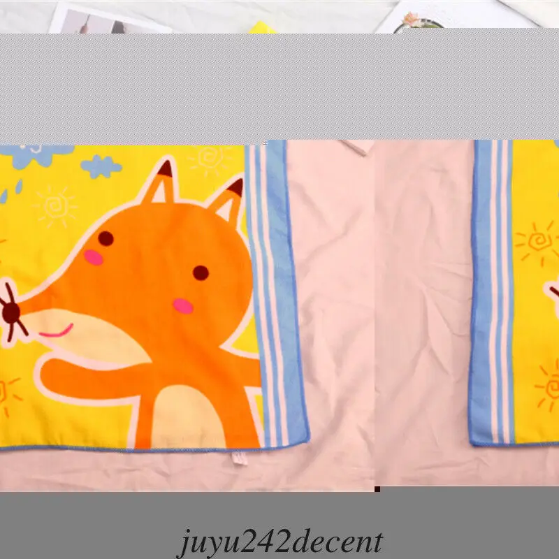 Imcute, Детский мягкий теплый банный халат с капюшоном, накидка с милым рисунком, детское одеяло, детское банное полотенце - Цвет: Fox