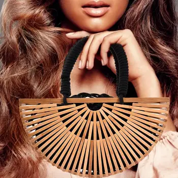 

Innovative Fashion Women Bag Bamboo Bags Shoulder Slanting Rattan Bag Outdoor Beach Bag Bamboo Handbag Handmade Purses Tote Bag