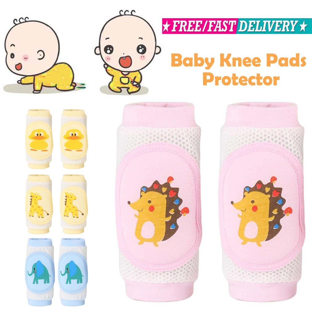 Baby Cartoon Crawling Knee Pads Safety Anti-slip Walking Leg Elbow Protector Send in random Color Or Note US