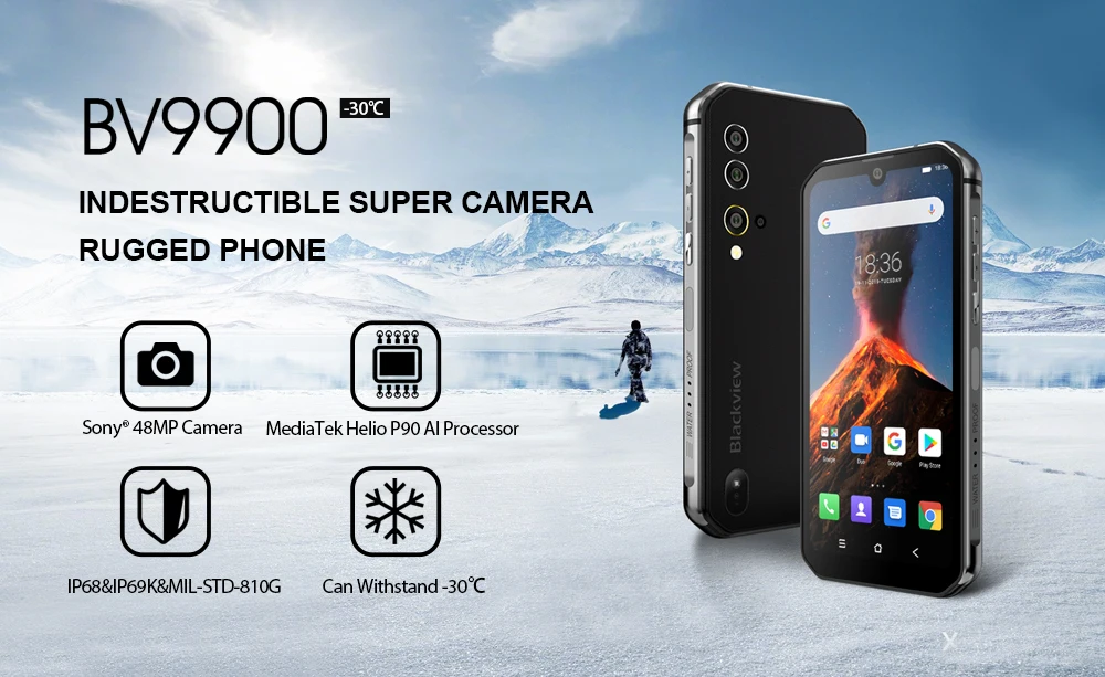 Смартфон Blackview BV9900 Helio P90 IP68 8 + 256 ГБ 48 МП Android 9 0 NFC|Смартфоны| |