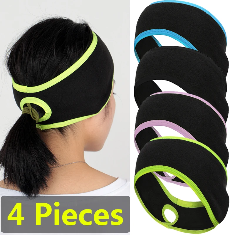 Women Girls Ponytail Headband Ear Warmer Running Headband Winter