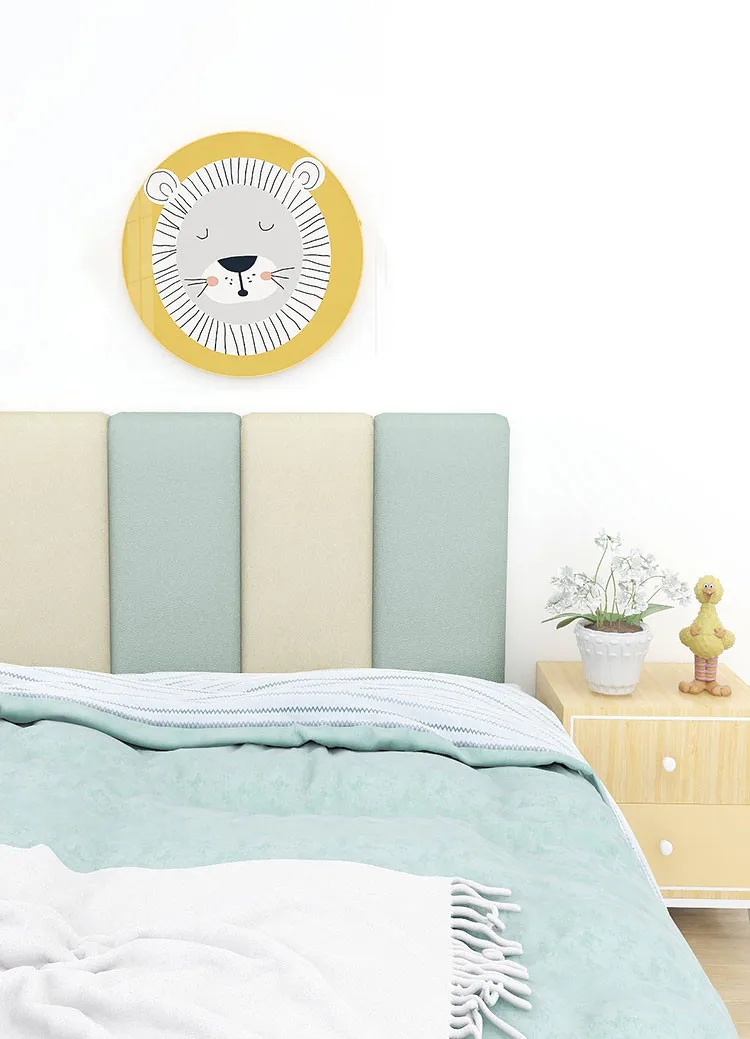 Household 3D Bed Headboard Wall Sticker Anti-collision Soft Bag Removable Technology Cloth Bedside Tatami Head Board