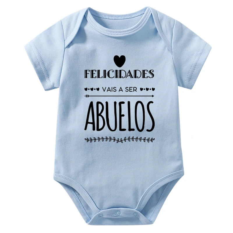 Funny Baby Announcement Onesie Vais a ser Abuelos Newborn Baby Bodysuits  Cotton Summer Boys Girls Romper Body Pregnancy Reveal - AliExpress