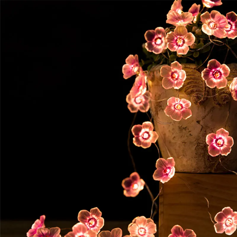 2M 20leds Flower Bee Butterfly Copper Wire Light Led String Lights Fairy Garland Lights for Christmas Wedding Holiday Decor
