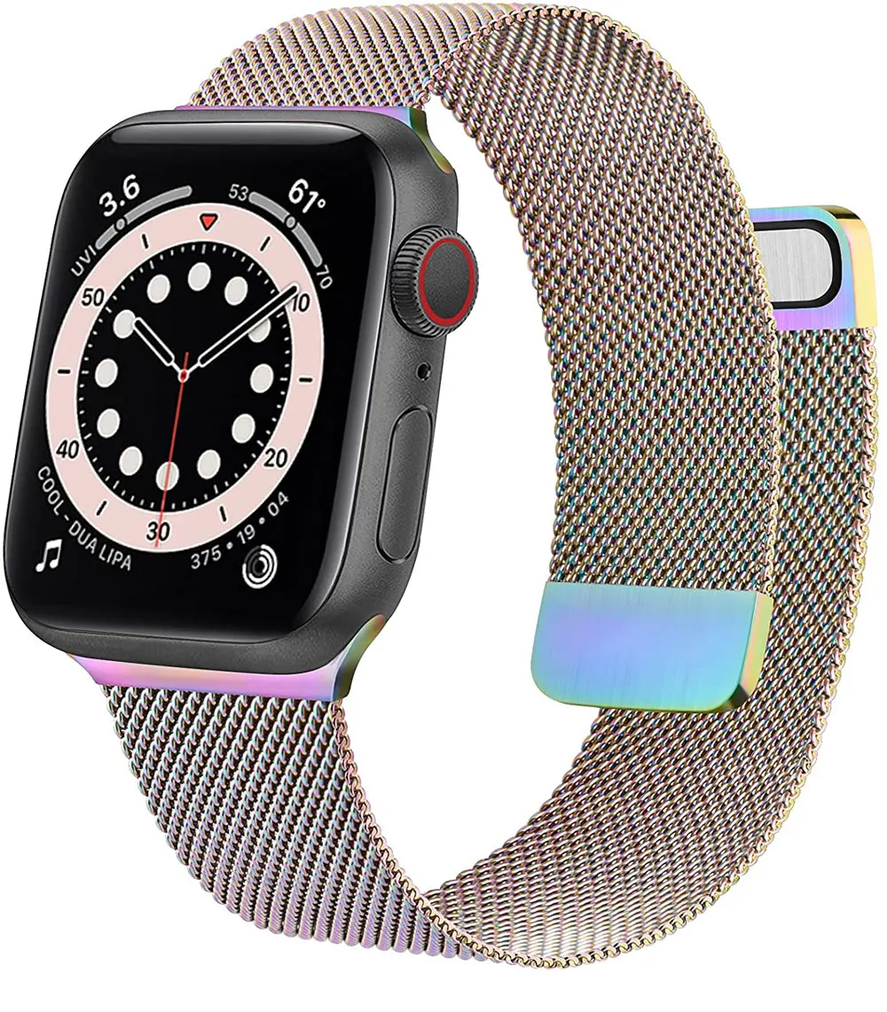 Bracelet magnétique double section pour Apple watch, pour iwatch 7 SE 6 5 4 3 2 1, 45mm 41mm 44mm 42mm 40mm 38mm