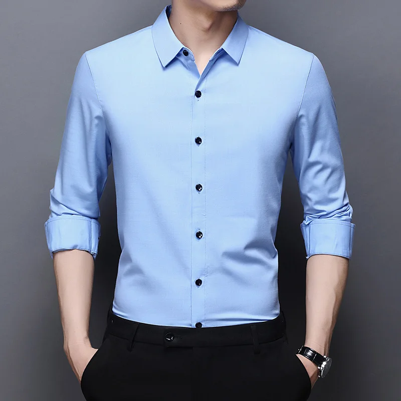 short sleeve button up Top Quality New Fashion Brand  Slim Fit Mens Fashion Dress Shirts Formal Long Sleeve Solid Color Casual Korean Dress Clothes designer short sleeve shirts Shirts