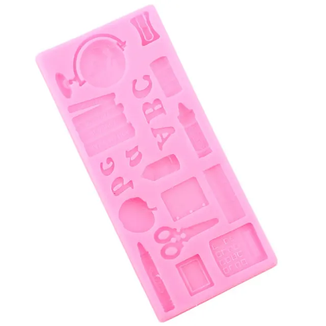 Tanulmányi Eszközök Globe Iskolai Táska Könyv Ollós Rajz Toll Szilikon Penész Fondant Sütemény Díszítő Szerszámok Cukorkás Csokoládé Gumpaste - Image 4