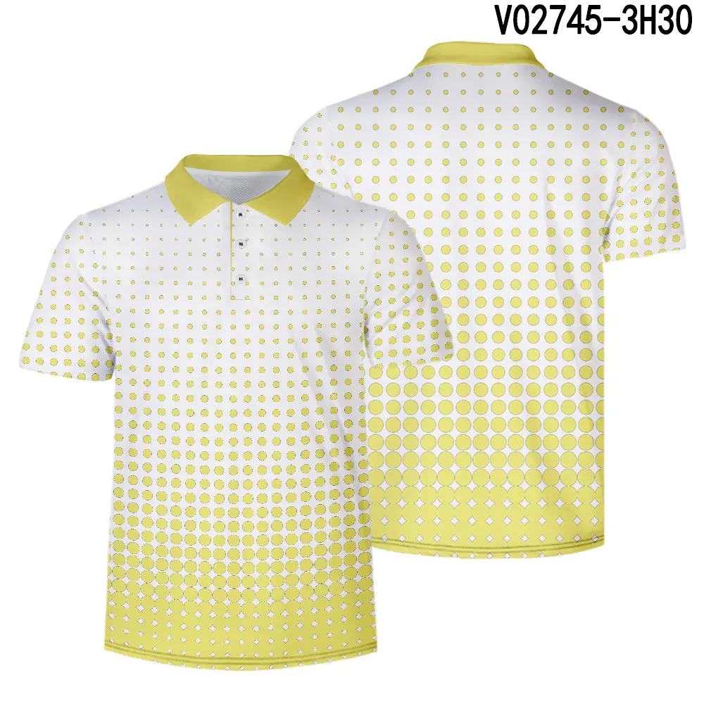 WAMNI модная 3D рубашка-поло для тенниса Харадзюку градиент Молодежный Человек Спорт горошек Свободная рубашка поло быстросохнущая рубашка - Цвет: V02745