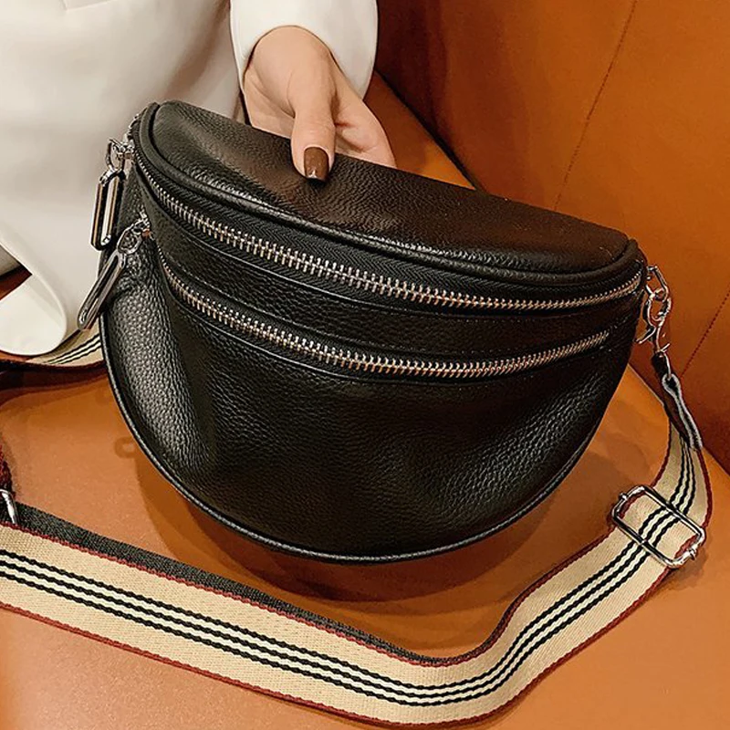 Luxury Genuine Leather Handbags New Designer Fashion Cowhide One Shoulder Handbag Diagonal Multi-Purpose Chest Bag 1