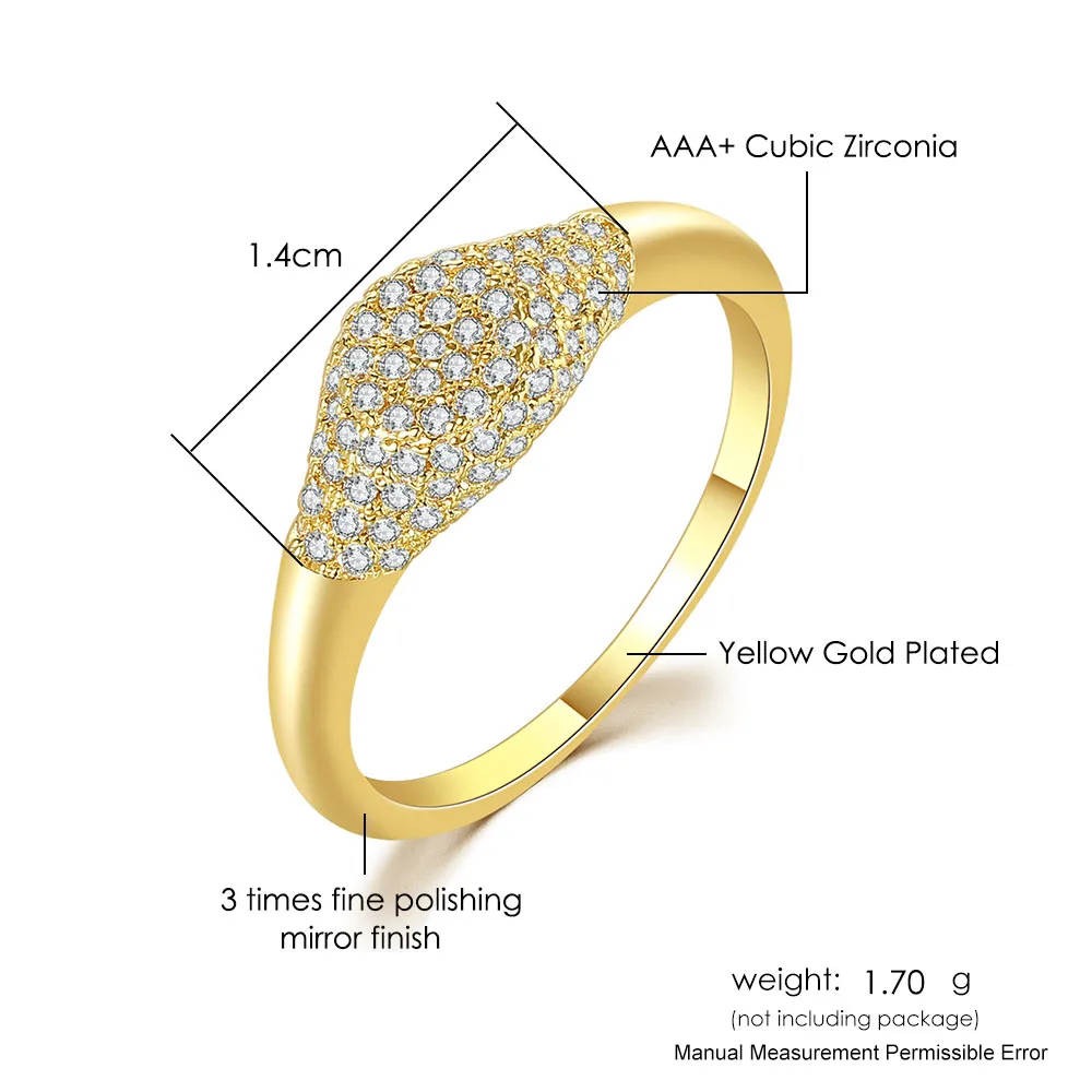 Trend Stacking Matching Rings For Women Gold Color Crystal Zircon Ring For Teen Girls Korean Fashion Jewelry Accessories R725 6