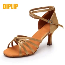 DIPLIP Туфли для латинских танцев для Для женщин девочек Танго бальных танцевальные, на высоком каблуке мягкие туфли для танцев 5/7 см для бальных танцев