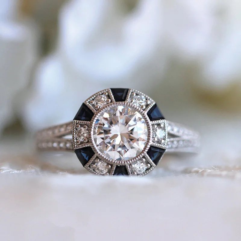 Silver Wedding Ring Sets White Zircon Crystal Ring Finger for Women Party Jewelry silver rings silver ring wedding rings For Buyee 925 Sterling