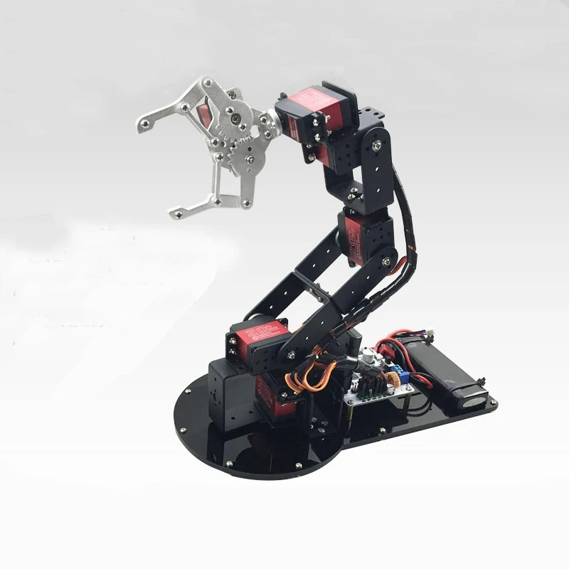 

DIY 6 Dof Robot Metal Mechanical Arm/Manipulator Structure,Including 1pcs Metal Mechanical Claw 6pcs High Torque Steering Gears