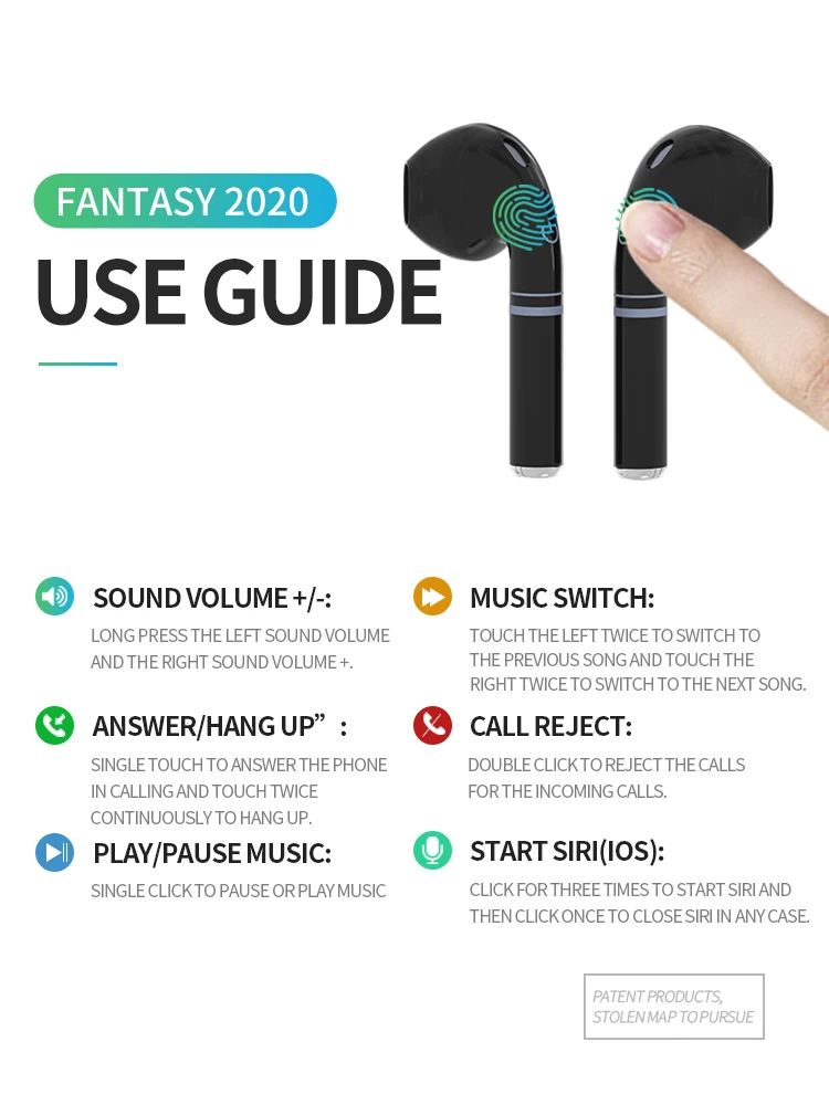 TWS Bluetooth 5.0 Earphones 2200mAh Charging Box Wireless Headphone 9D Stereo Sports Waterproof Earbuds Headsets With Microphone