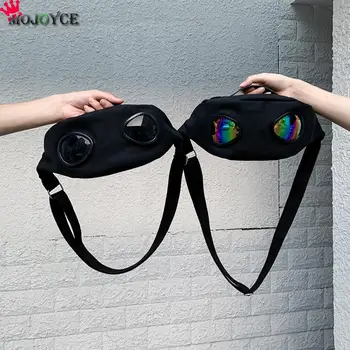 

Unisex Glasses Design Waist Bag Men Women Canvas Belt Pouch Travel Ladies Casual Elegant Lightweight Daily Fanny Purses