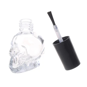 

Skull Fashion 10ml Transparent Glass Empty Nail Polish Refillable Bottle With Brush Small Travel Makeup Cosmetic Containers