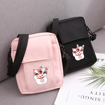

Cute Mask Cat Print Women Small Square Bag Teenager Fashion Handbag Shoulder Messenger Bags Mobile Phone Keys Cards Cash Packet