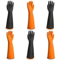 3 Pair Rubber Gloves, Chemical-Resistant Thiocyanate Latex Gloves, Industrial Gloves For Safe Operation