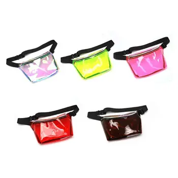 

Women Holographic PVC Waist Chest Bag Travel Phone Pouch Fashion Transparent Belt Fanny Pack