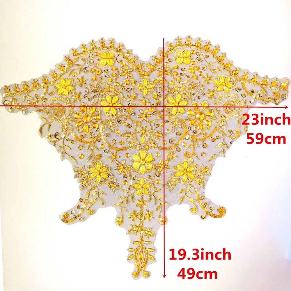 3D кружевная отделка клей пришить Стразы Декор Желтый AB Emboridery аппликации нашивки шитье для одежды танцевальный костюм