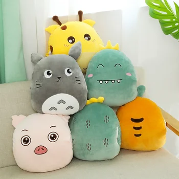 

Multifunction Animal Totoro Dinosaur Cat Husky Plush Hand Warm Soft Fruit Carrot Cactus Stuffed Doll Nap Pillow Sleeping Cushion