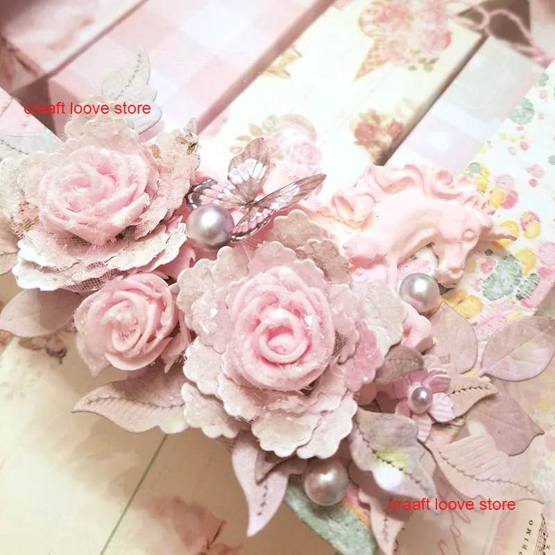 3D цветок цветочные листья металлические высекальные штампы для рождественских