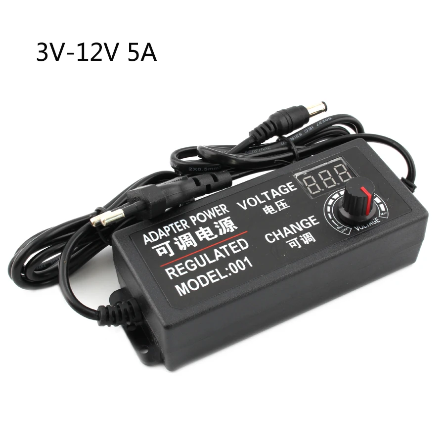 Universal Adjustable Power Supply Adapter with Display Screen