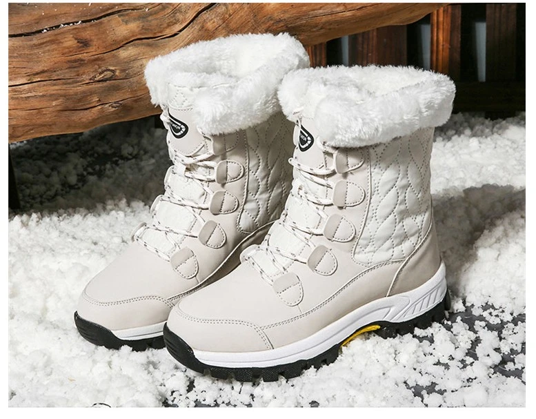 JIANBUDAN/Водонепроницаемые зимние ботинки женские уличные высокие хлопковые ботинки теплые зимние ботинки с Плюшевым Мехом Женская Теплая обувь 36-42