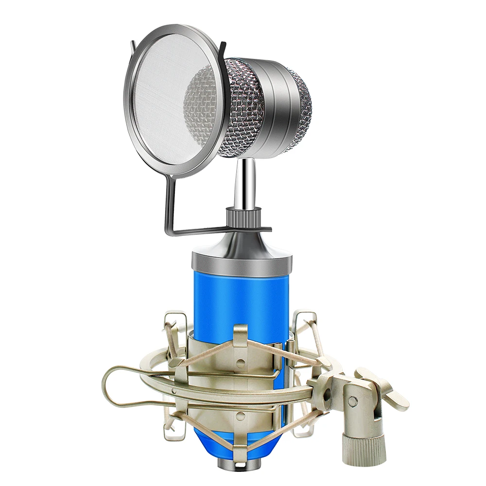 

BM-8000 Condenser Wired Microphone Kit 3.5MM Recording Studio Mic With Pop Filter for KTV Karaoke Computer Broadcasting