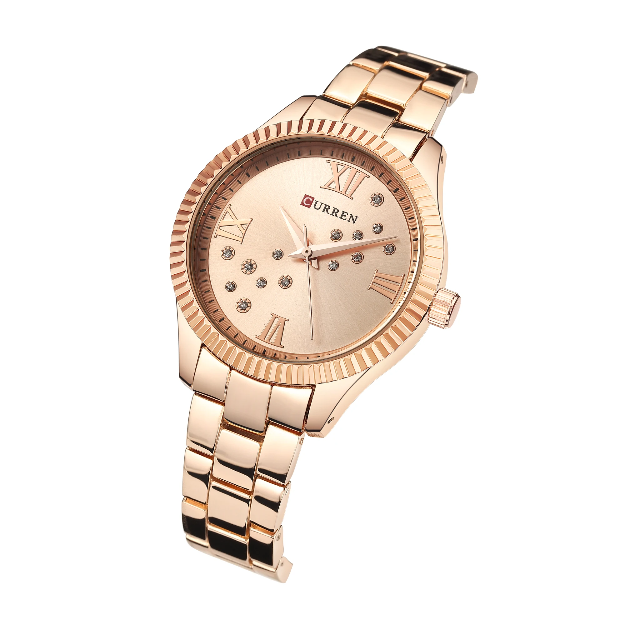 

CURREN Women Watches Modish Ladies Bracelet Quartz Wrist Watch 2019 Trendy Rhinestones Ultra Thin Female Watches Water Resistant