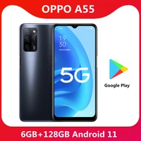 New OPPO A55 5G SmartPhone 6GB RAM 128GB ROM 6.5 Inch Screen 5000mAh Battery 5V 2A Charger Android 11 LPDDR4x Mobile Phone