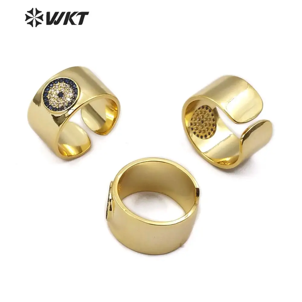 Модное кольцо MR014 WKT с кубическим цирконием в форме глаза синим очаровательное