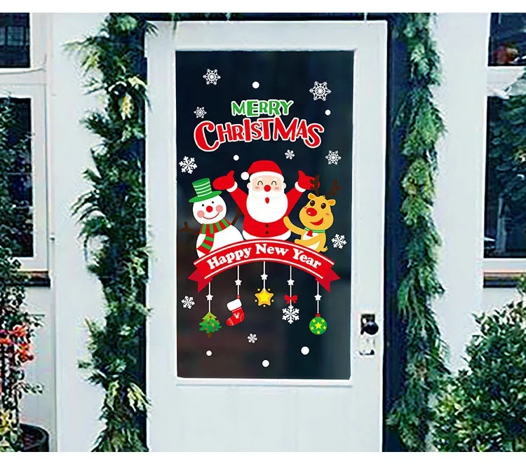 DIY рождественская елка Декоративное Стекло оконное наклейки на стену самоклеящаяся пленка для окна магазина ПВХ наклейки Новогодние украшения для дома