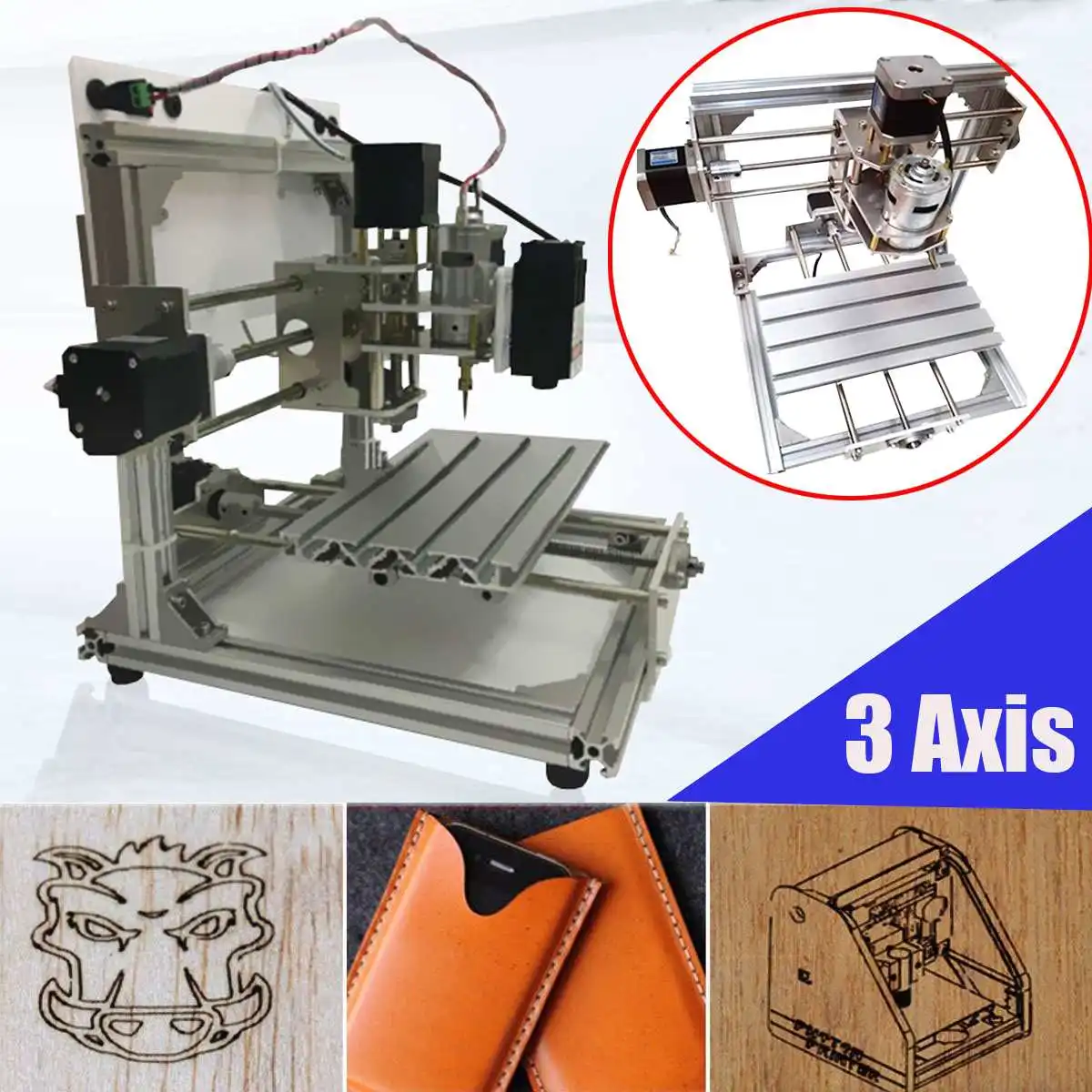 

High Quality CNC 3 2020 Router DIY Wood Engraving Carving PCB Milling Machine DIY GRBL Wood Router Laser Engraving