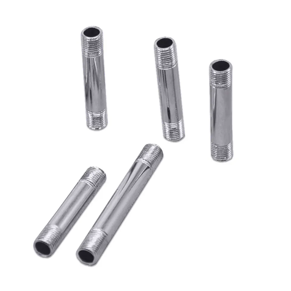 Description Picture 6 of item2pcs Dia 9.3mm Two External Teeth M10 Straight Tube Chrome Iron Rod Hollow Tooth Tube Table Lamp Floor Light Connection Tube