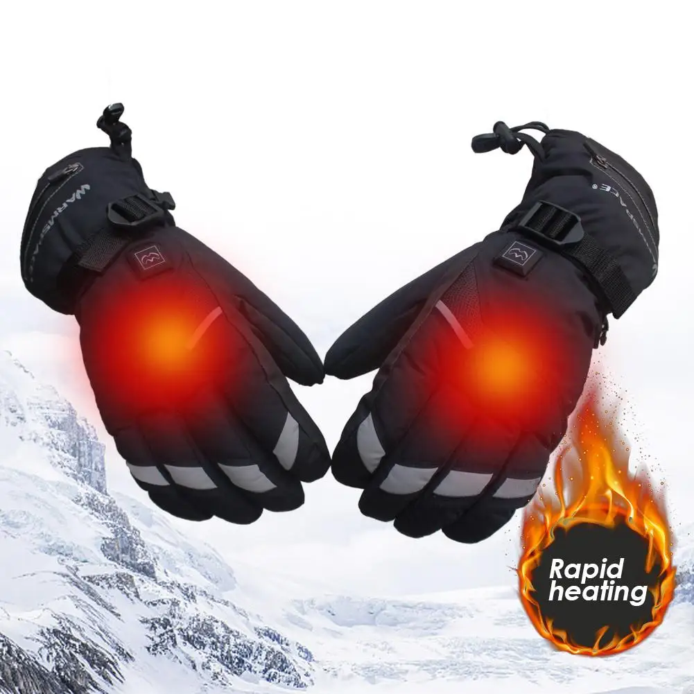  Ski Gloves Temperature 5 Speed Adjustment USB Hand Warmer Charging Heating Finger Heating Warm Safe