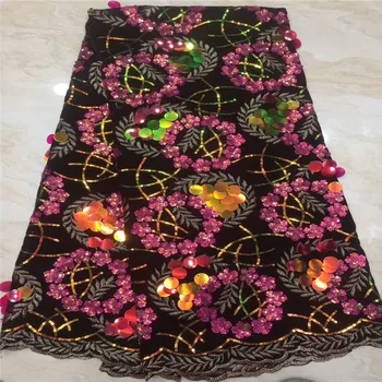 

New Design African Sequins Lace Fabric 2019 High Quality Nigerian Tulle Lace Fabric Embroidery French Tulle Lace Fabric xc82-190