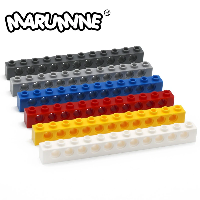 model engine kits MARUMINE 3895 Technology Bricks 1x12 with Holes MOC Building Blocks Set 20PCS Robot Accessories Parts Classic DIY Toy Gift learning resources gears