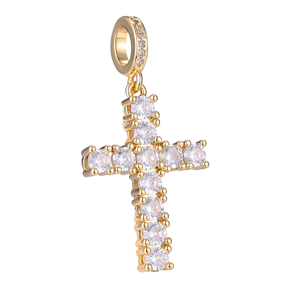 Juya DIY 18K Echtgold vergoldet Großhandel Christian Kreuz Charms für handgemachte Weihnachten religiöse Rosenkranz Anhänger Schmuckherstellung – Detail 15
