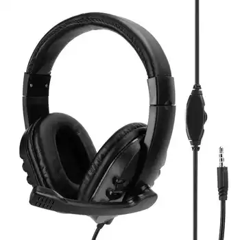 

3.5mm Wired Gaming Headphone for PS4 Computer Adjustable Bass Stereo PC Wired Headset with Microphone Hot