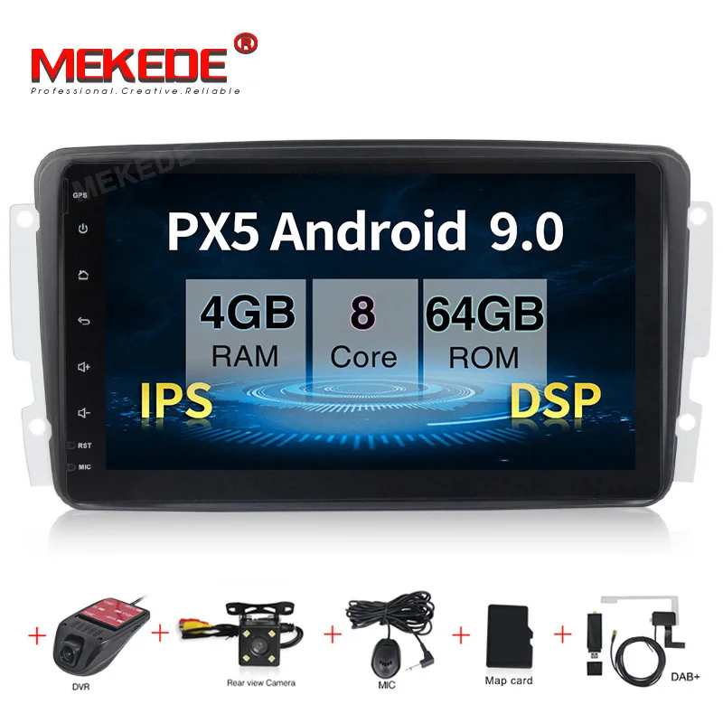 MEKEDE Android 9 0 8 дюймов Автомобильный dvd-плеер для Mercedes/Benz/CLK/W209/W168/W208/Vaneo/Viano/Vito 4G RAM GPS