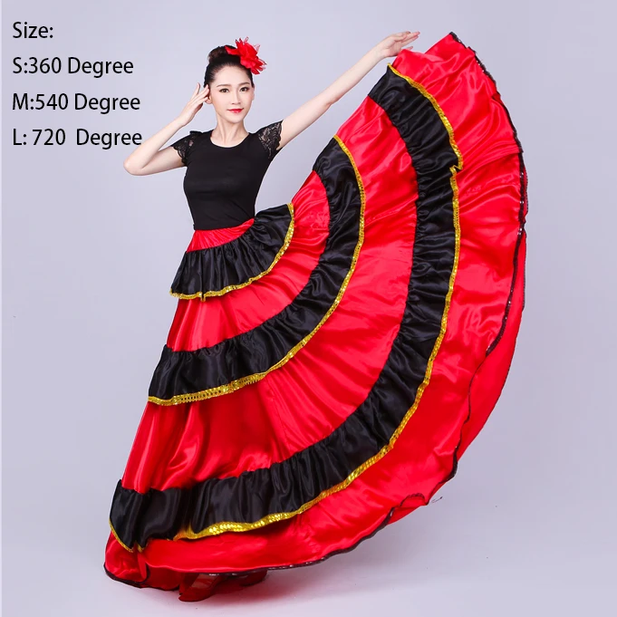 Style 5 Девушка Костюмы для фламенко платье Испания живота Юбка для танцев танец живота, хорового пения или Бальные Для женщин Vestidos коррида 360/540/720 градусов костюм - Цвет: Style 5