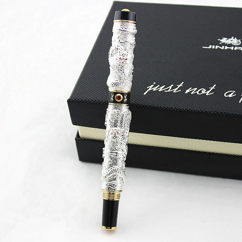 Jinhao двойной дракон/змеиная винтажная Роскошная авторучка/ручка держатель полностью Металлическая резьба тиснение Тяжелая Подарочная Ручка Коллекция - Цвет: U