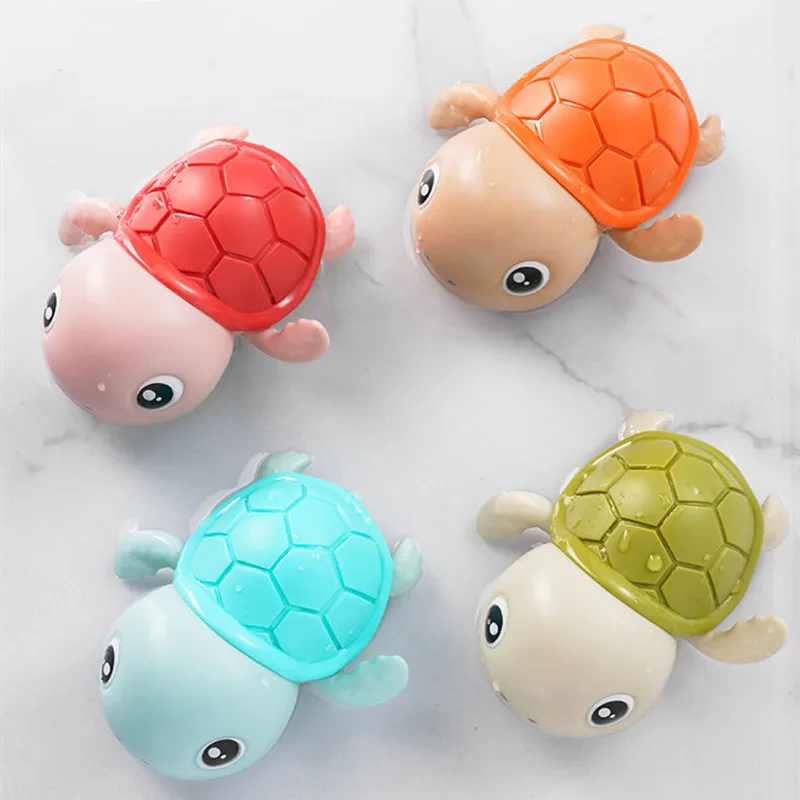 Baby Bath Toys Animal Cute Cartoon Tortoise Toddler Water Toys Wind-Up Swim Turtle Bathroom Baby Clockwork Animal Toy 3